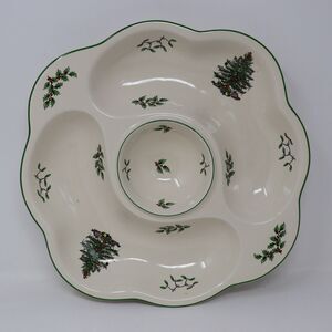 Spode Christmas Tree Chip And Dip Relish  Vegetable And Dip Serving Tray 13”